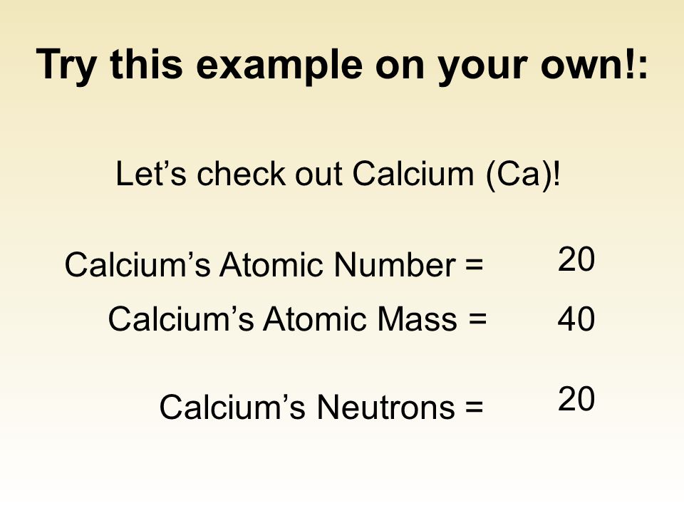 Try this example on your own!: Let’s check out Calcium (Ca).