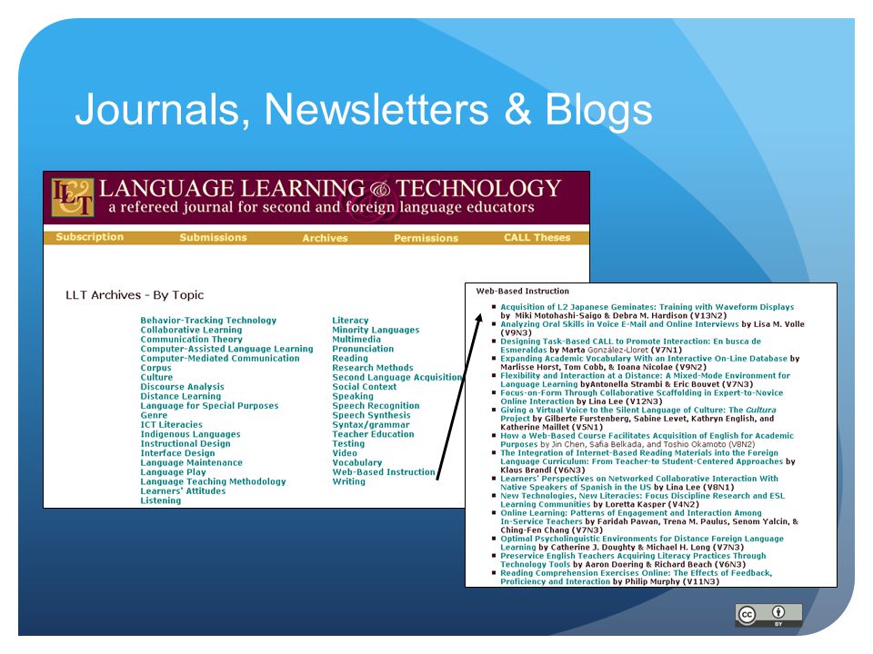 Journals, Newsletters & Blogs