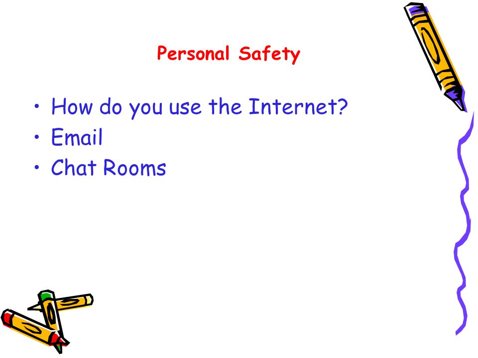 How do you use the Internet  Chat Rooms Personal Safety