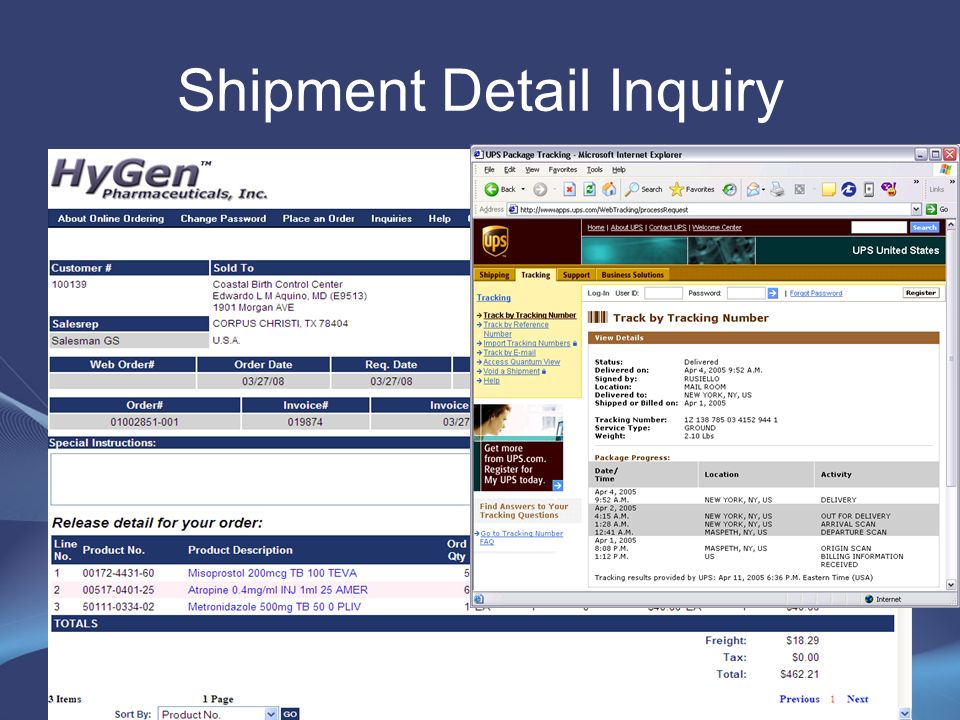 Shipment Detail Inquiry