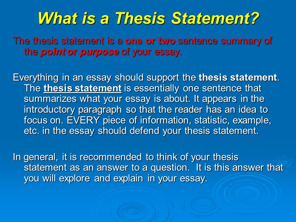 can a thesis statement be written as a question