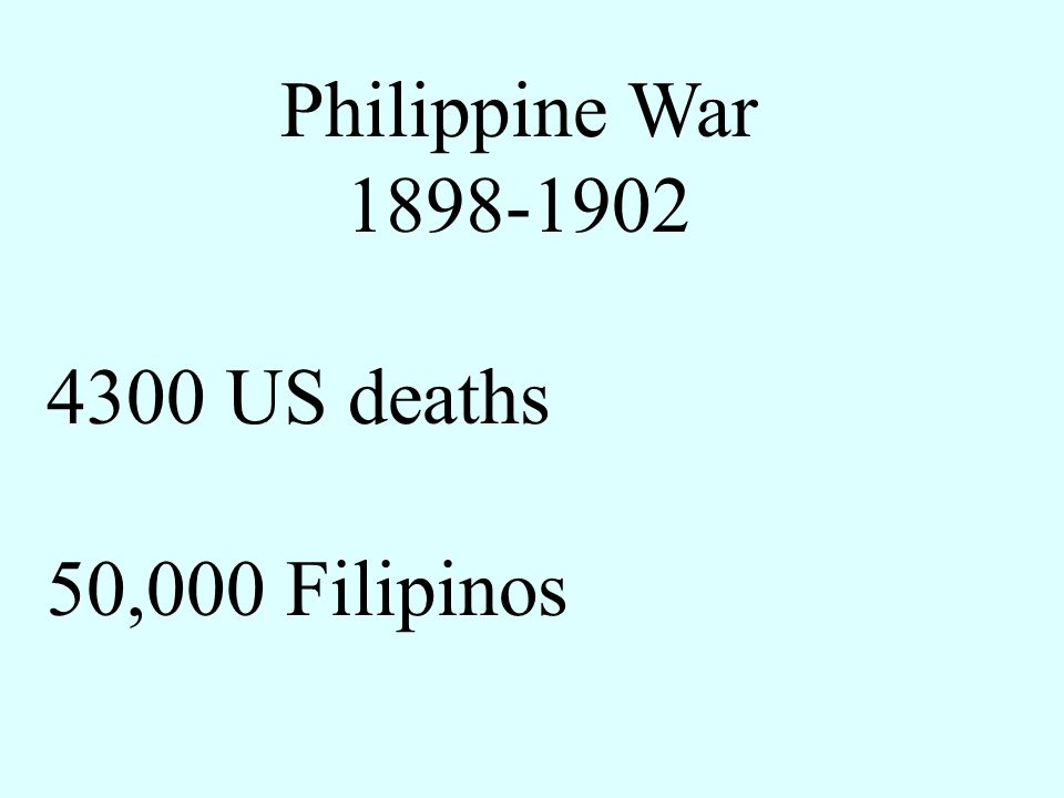 Philippine War US deaths 50,000 Filipinos