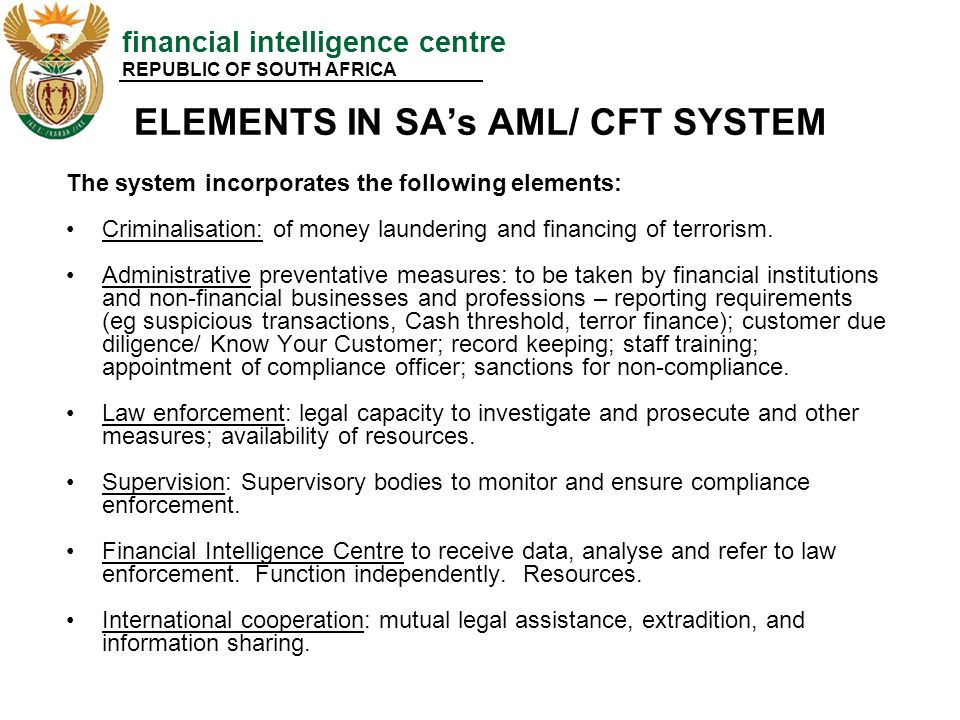 Presentation Portfolio Committee On Finance Background To Anti Money Laundering Combating Of Financing Of Terrorism System In Sa And The Implementation Ppt Download