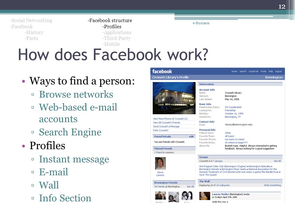 Facebook Tania Galindez Olascoaga 1 E Business Agenda Social Networking Facebook History Facts Facebook Structure Profiles Applications Third Party Ppt Download