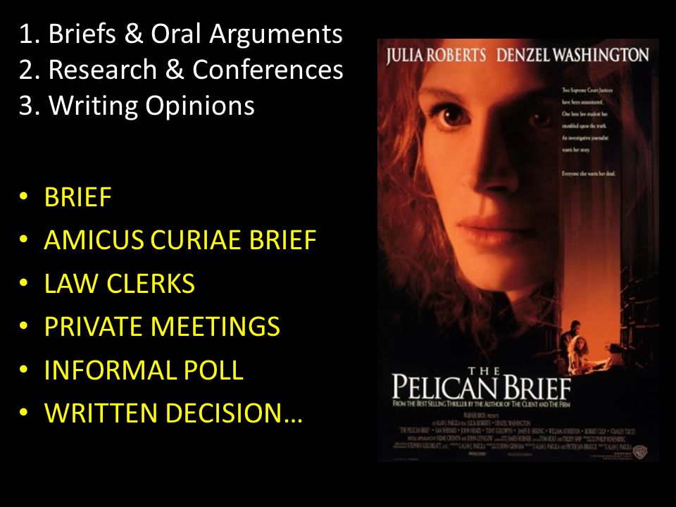 1. Briefs & Oral Arguments 2. Research & Conferences 3.
