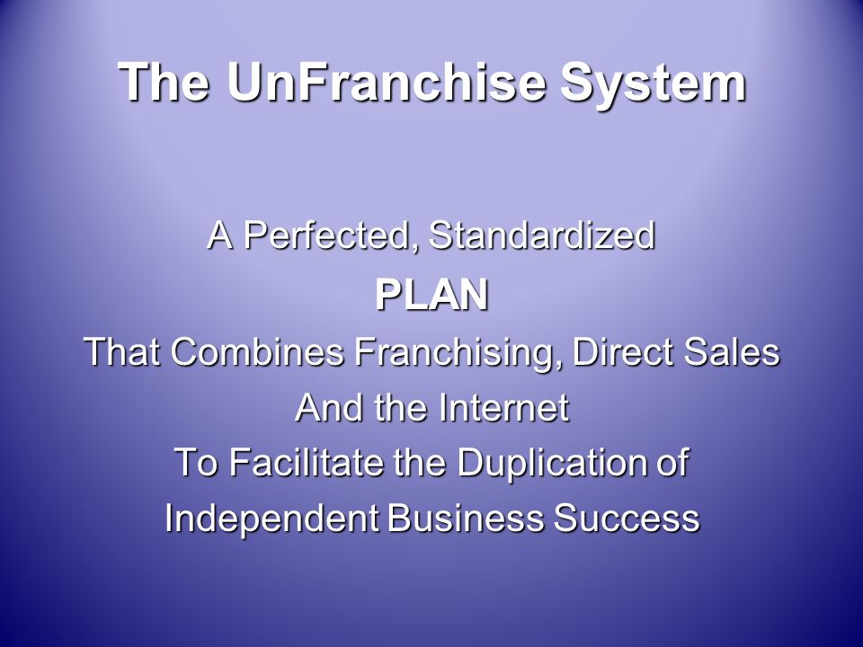 unfranchise business plan