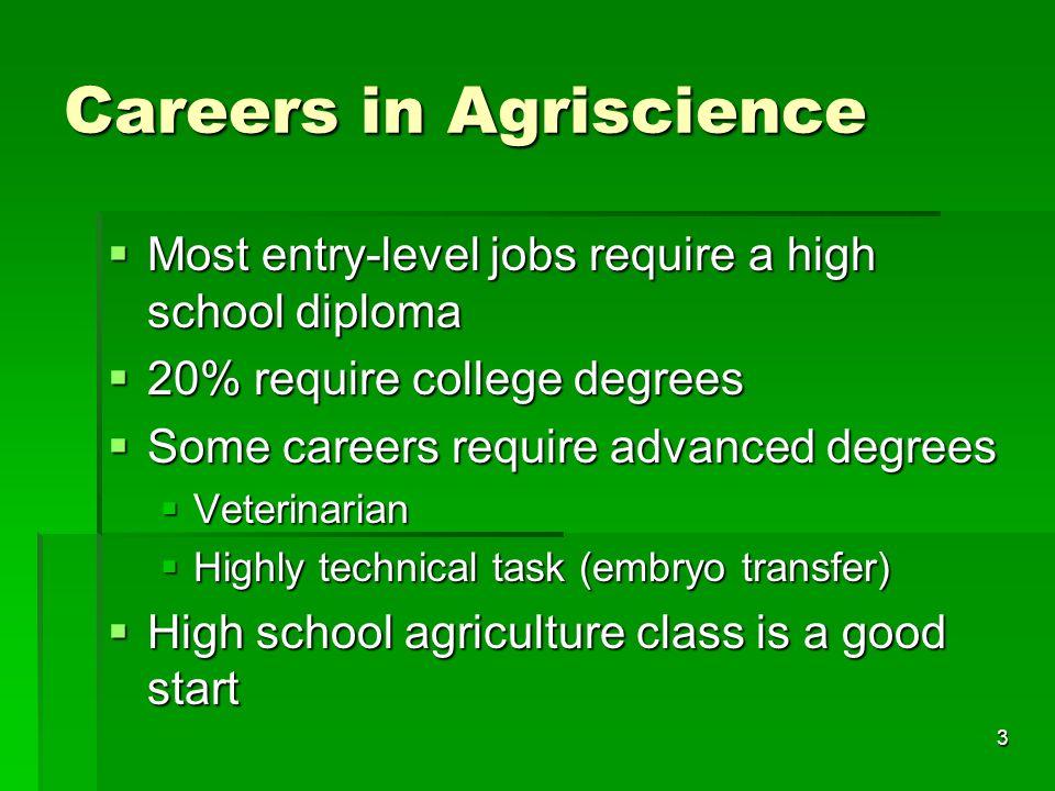 1 Animal Science Agriscience Applications 2 Objective  Investigate careers  related to the field of animal science. - ppt download
