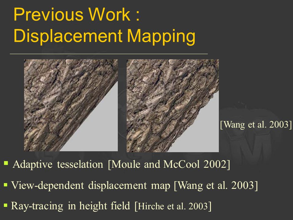 Previous Work : Displacement Mapping [Wang et al.