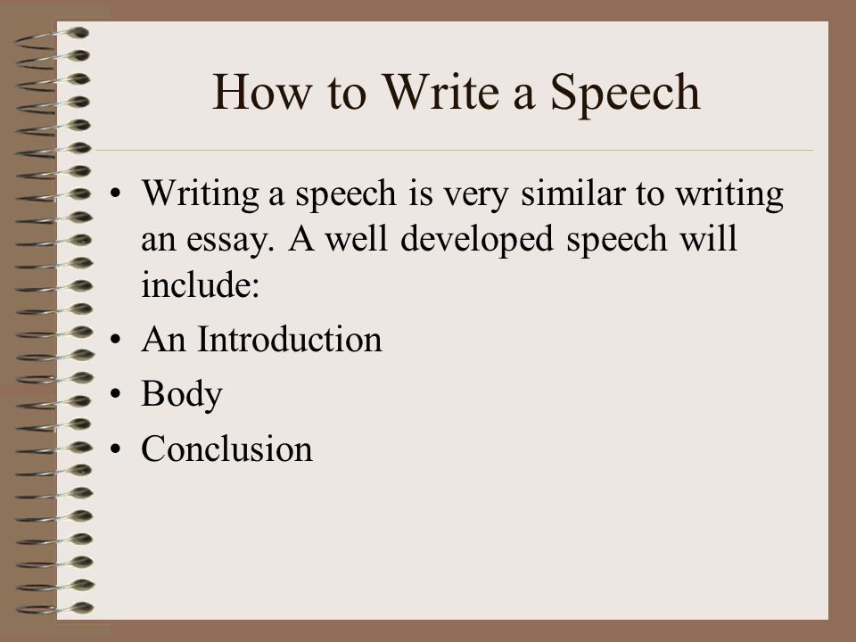 write an essay on speech writing and presentation