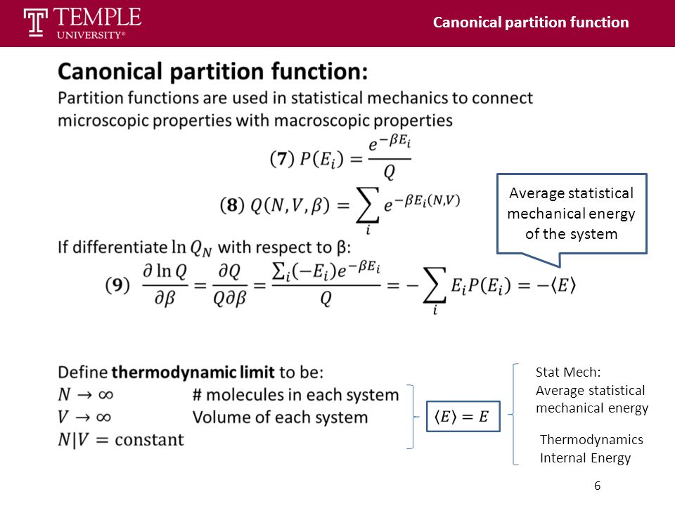 Lecture 2 Canonical Ensemble And The Partition Function Dr Ronald M Levy Statistical Thermodynamics Ppt Download