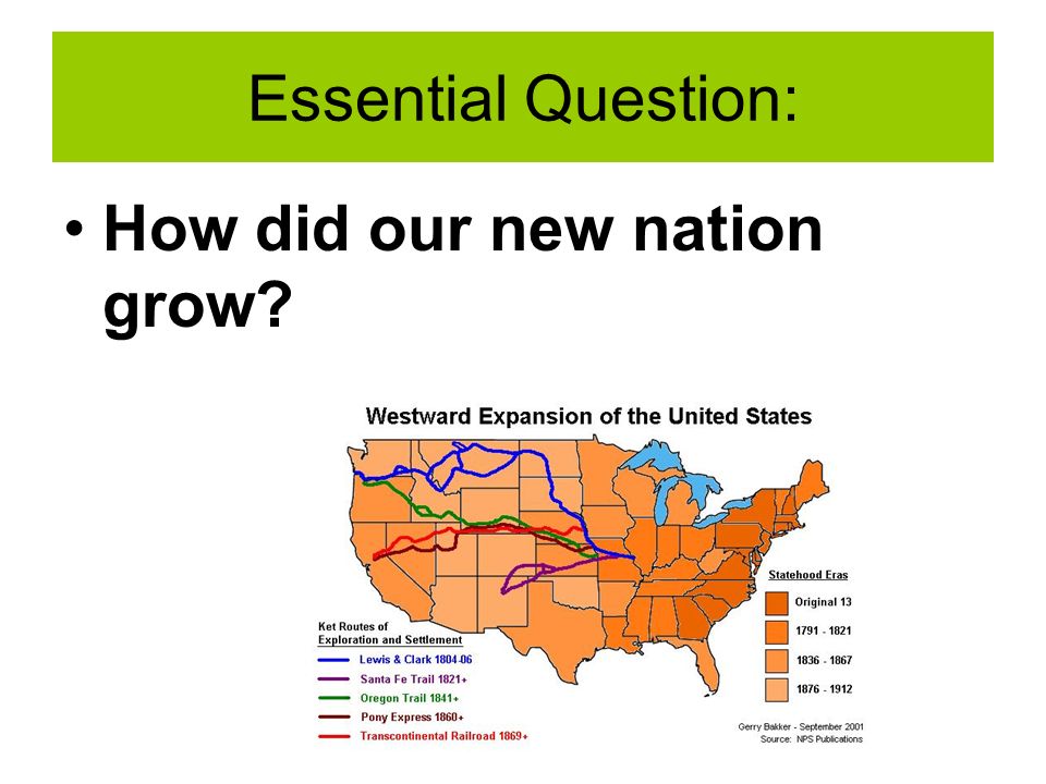Essential Question: How did our new nation grow