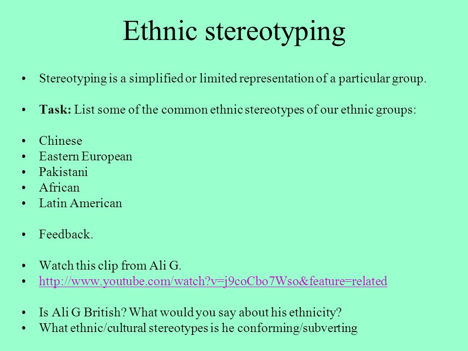 stereotypes of ethnic groups