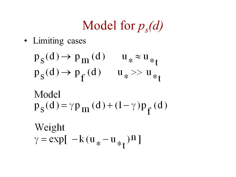 Model for p s (d) Limiting cases