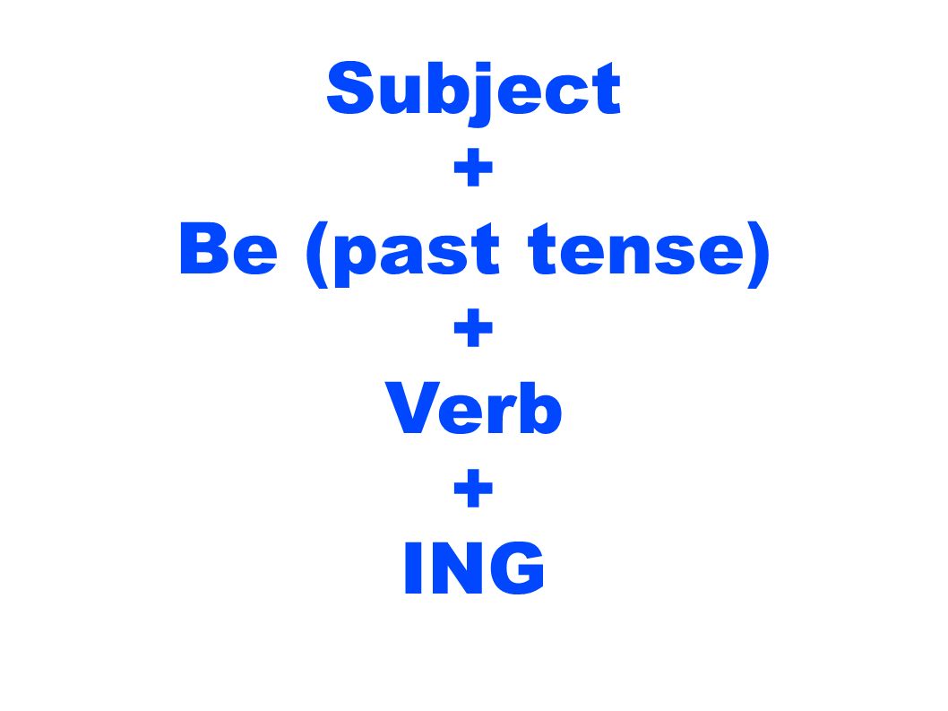 Subject + Be (past tense) + Verb + ING