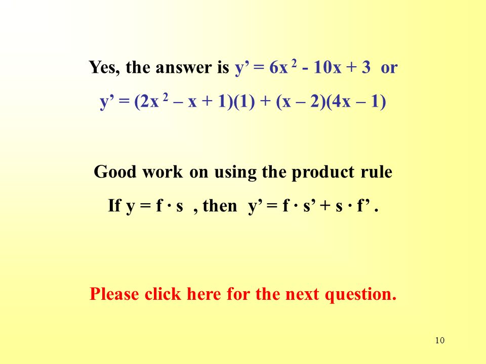 1 Review Review Test Find The Derivative For Y 3x 2 5x 7 A Y 3x 5c Y 6x C Y 6x 5d Y 6x E None Of The Above Ppt Download 1 Review Review Test Find The Derivative For Y 3x 2 5x 7 A Y 3x 5c Y 6x C Y 6x 5d Y 6x E None Of The Above Ppt Download
