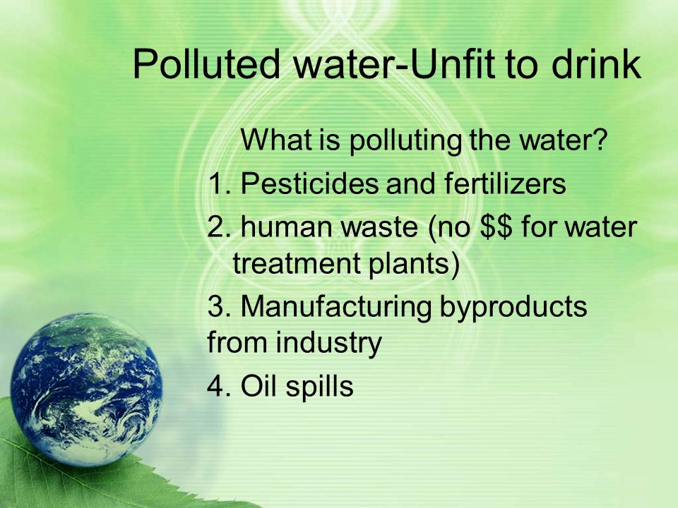 Explain how water pollution and the unequal distribution of water impacts irrigation, trade, industry, and drinking water.