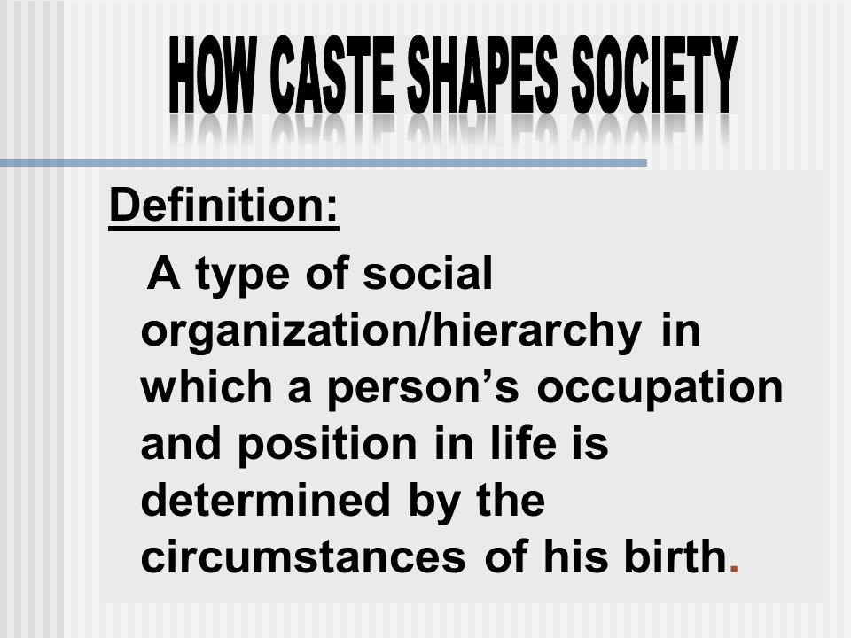what is the definition of the caste system