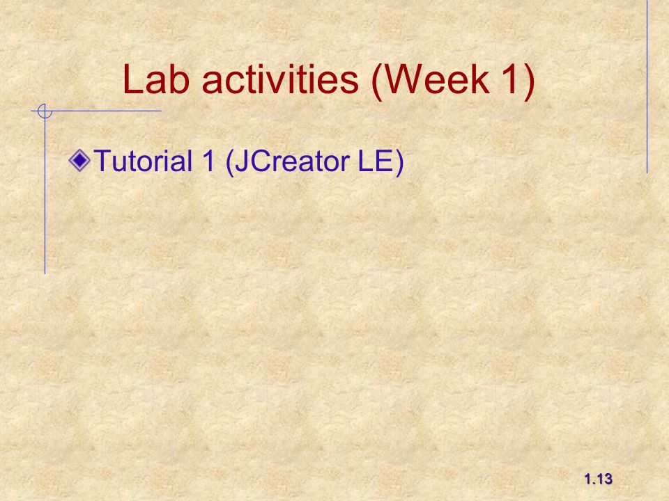 1.13 Lab activities (Week 1) Tutorial 1 (JCreator LE)