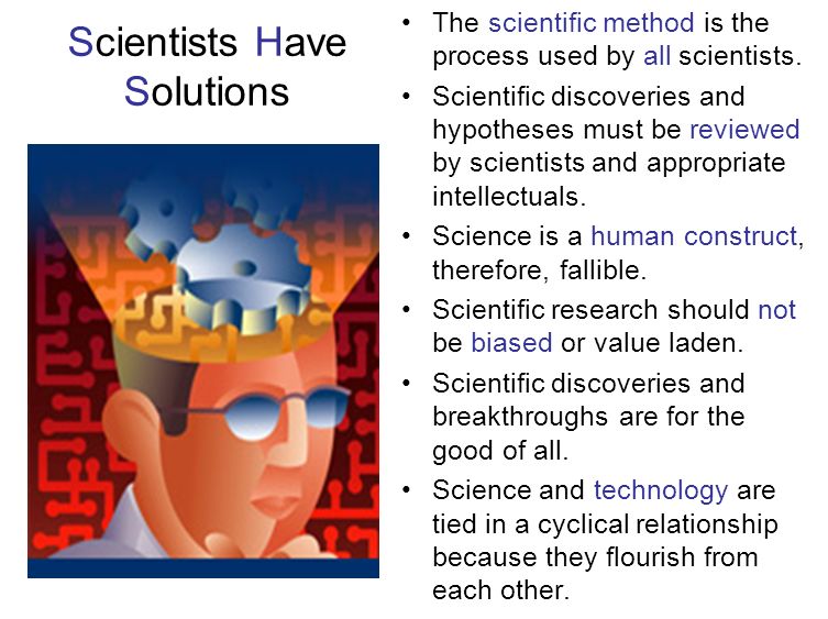 Scientists Have Solutions The scientific method is the process used by all scientists.