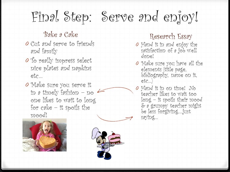 process paper on how to bake a cake