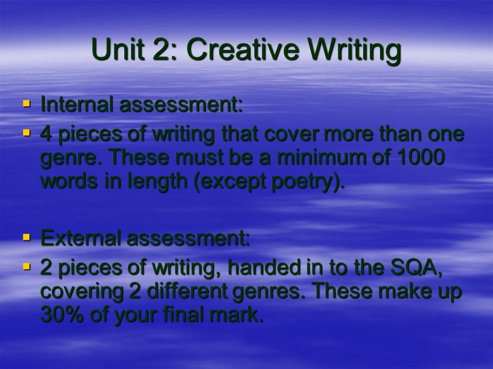 advanced higher english creative writing