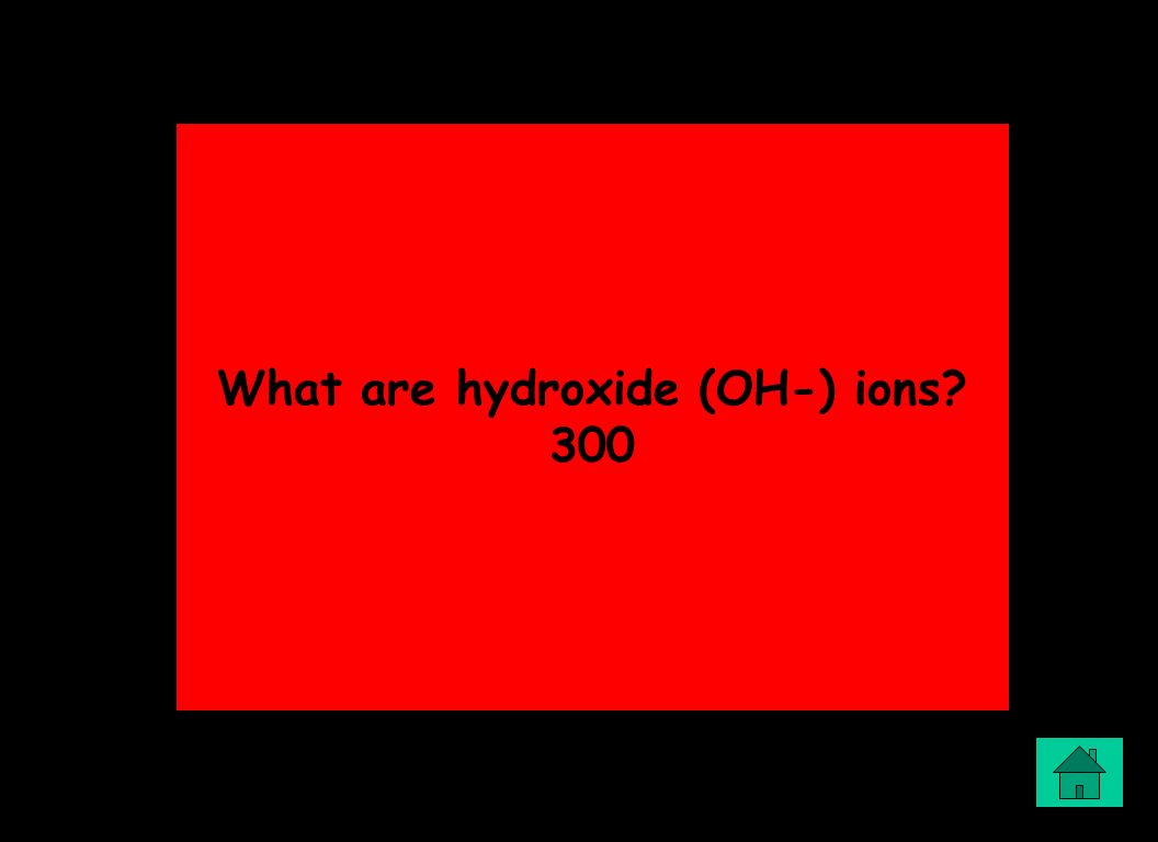 What are hydroxide (OH-) ions 300