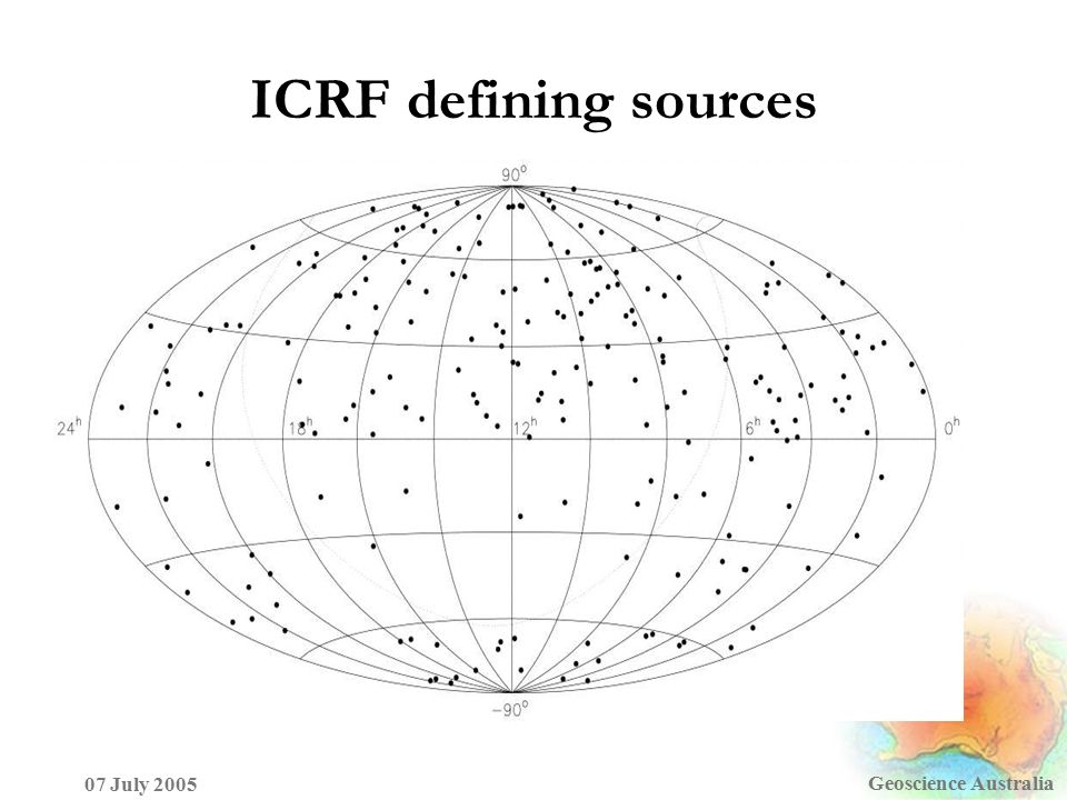 ICRF defining sources Geoscience Australia 07 July 2005