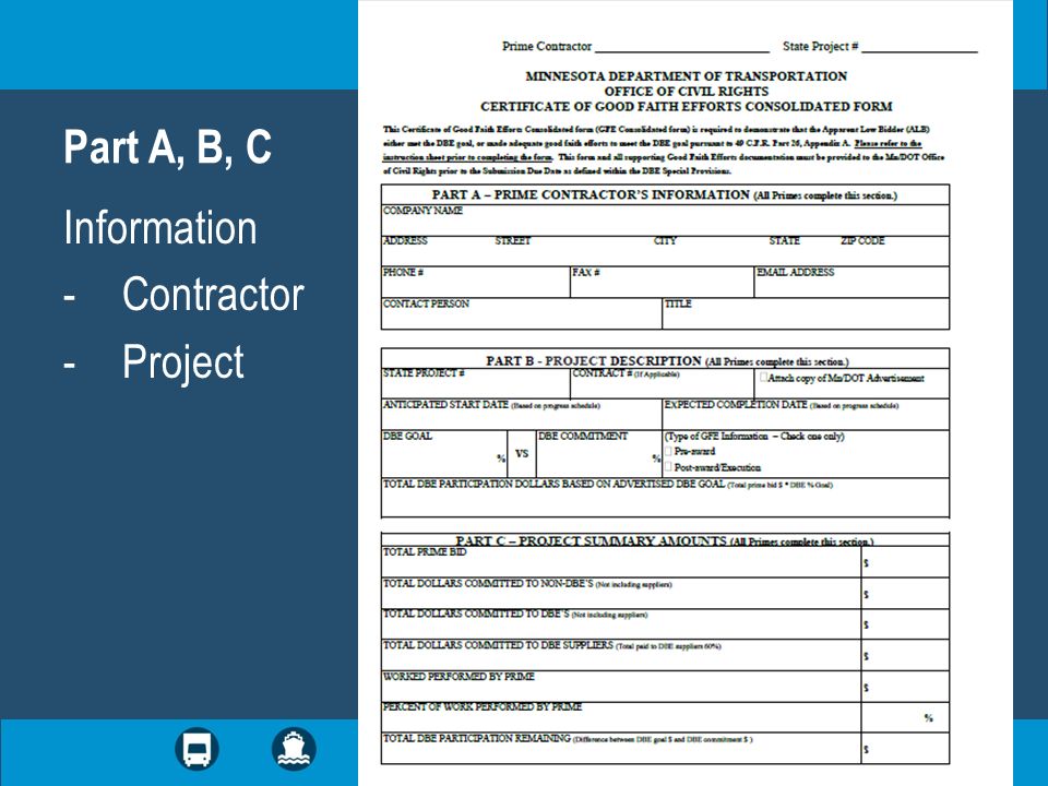 Information -Contractor -Project Part A, B, C