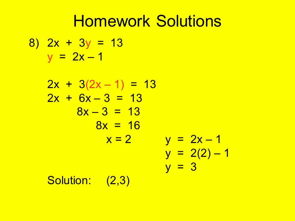 3x 5y 11 X 3y 1 Do Now Homework Solutions 2 2x 2y 6 Y 2x 2x 2 2x 6 2x 4x 6 6x 6 X 1y 2x Y 2 1 Y Ppt Download