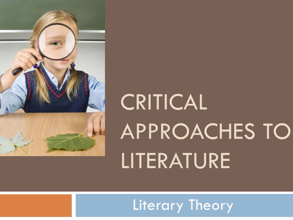 CRITICAL APPROACHES TO LITERATURE Literary Theory