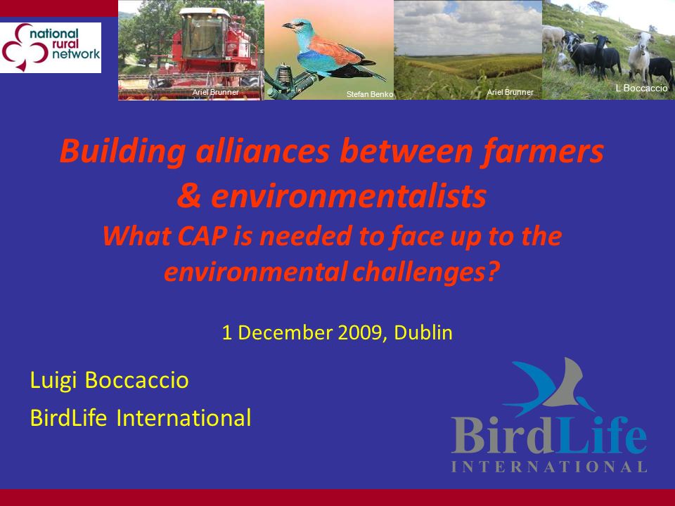 Building alliances between farmers & environmentalists What CAP is needed to face up to the environmental challenges.