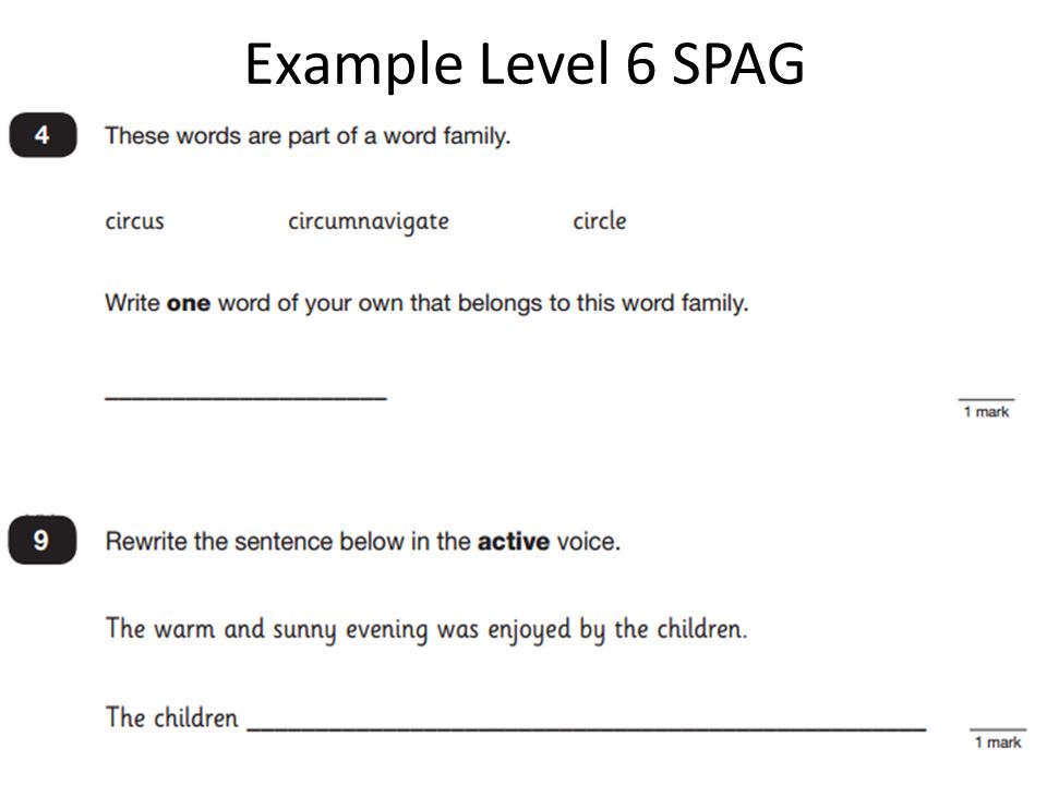 Example Level 6 SPAG