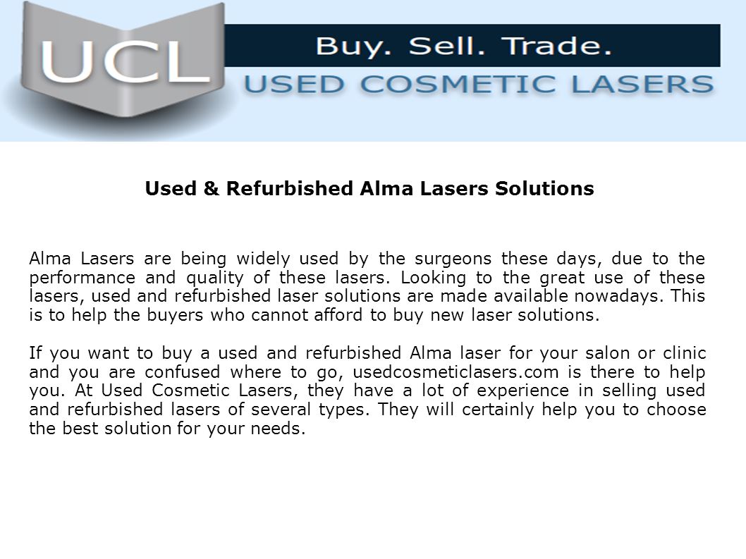 Used Aesthetic Lasers on SALE - Cosmetic Laser Experts