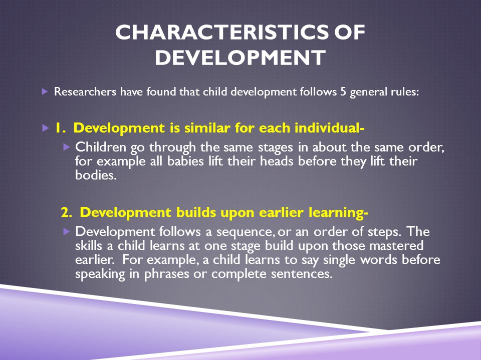 characteristics of development in psychology