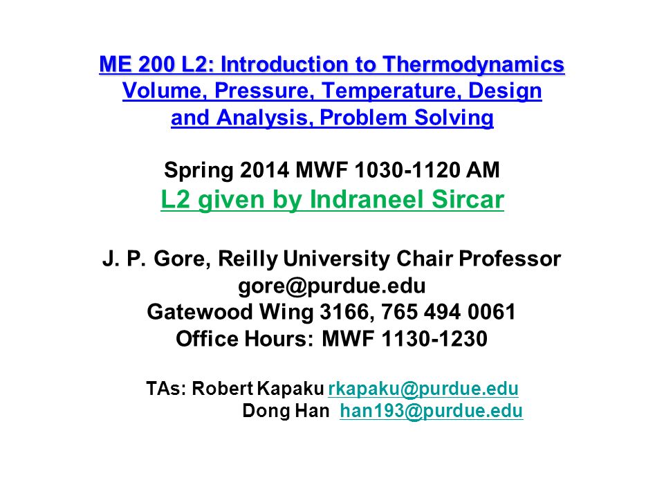 Me 200 L2 Introduction To Thermodynamics Me 200 L2