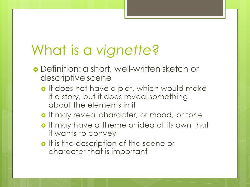 What is a vignette.