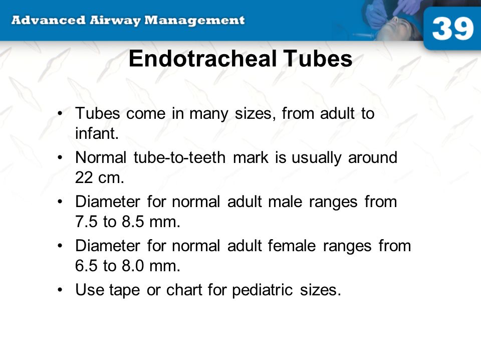 Endotracheal Tube Size Chart