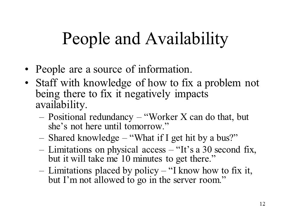 1 availability policy slides