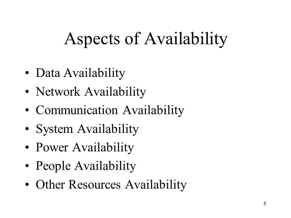 1 availability policy slides