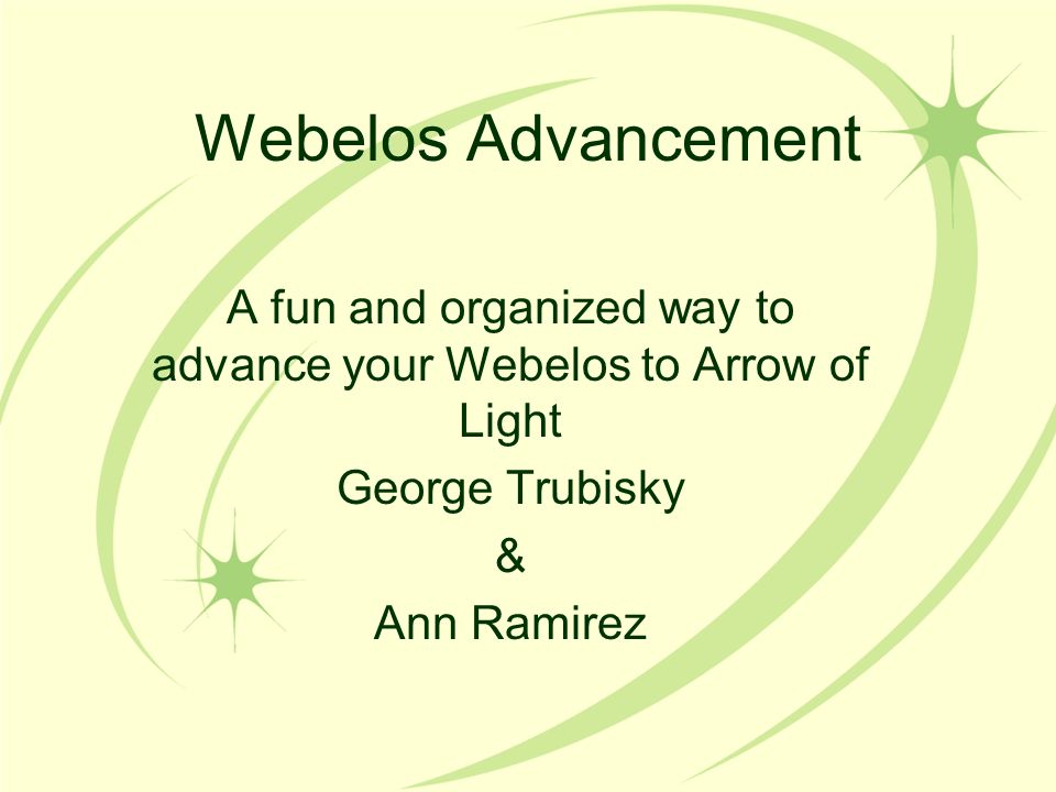Webelos Advancement Chart