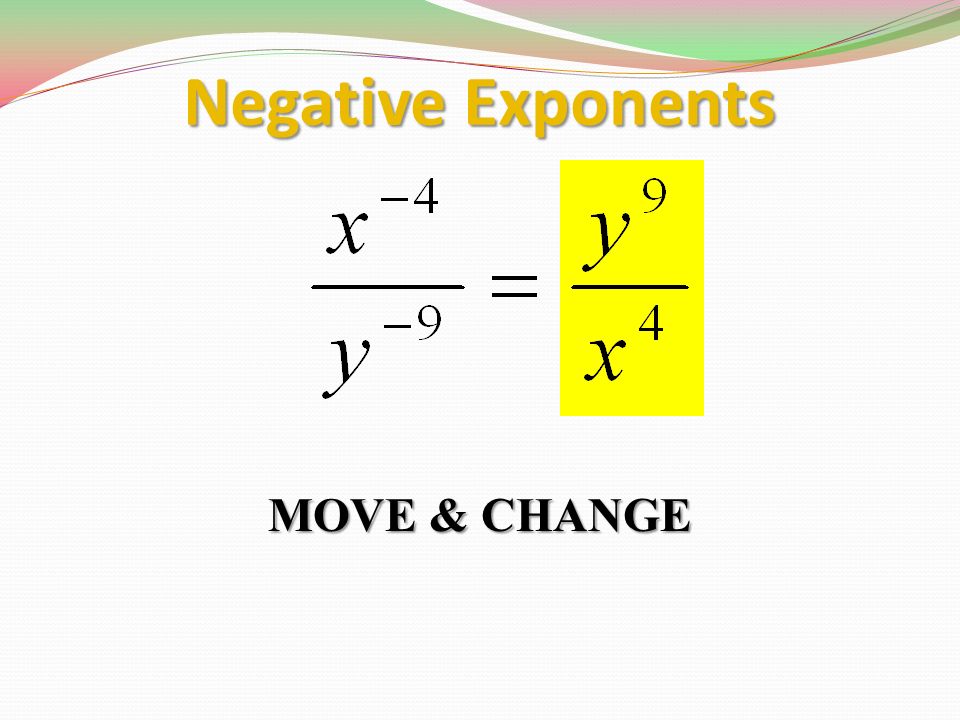 Negative Exponents MOVE & CHANGE
