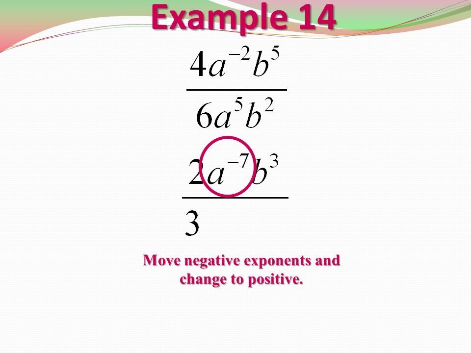 Move negative exponents and change to positive.