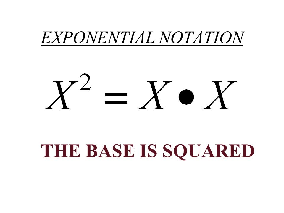 EXPONENTIAL NOTATION THE BASE IS SQUARED