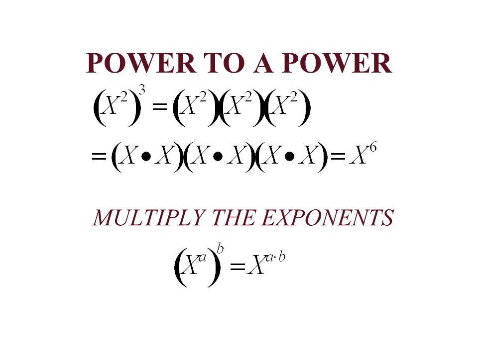 POWER TO A POWER MULTIPLY THE EXPONENTS