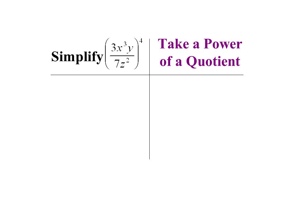 Take a Power of a Quotient Simplify
