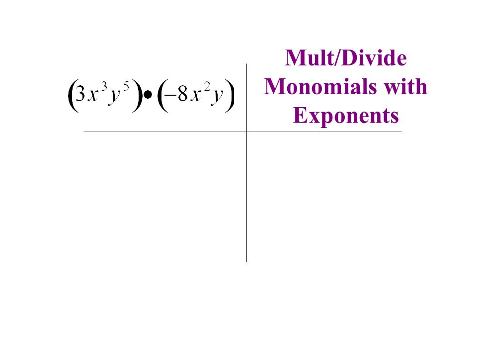 Mult/Divide Monomials with Exponents