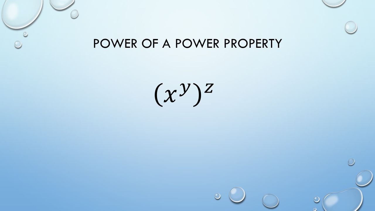 POWER OF A POWER PROPERTY