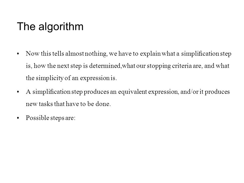 Rule-based Simpliﬁcation Of Expressions Ppt Download