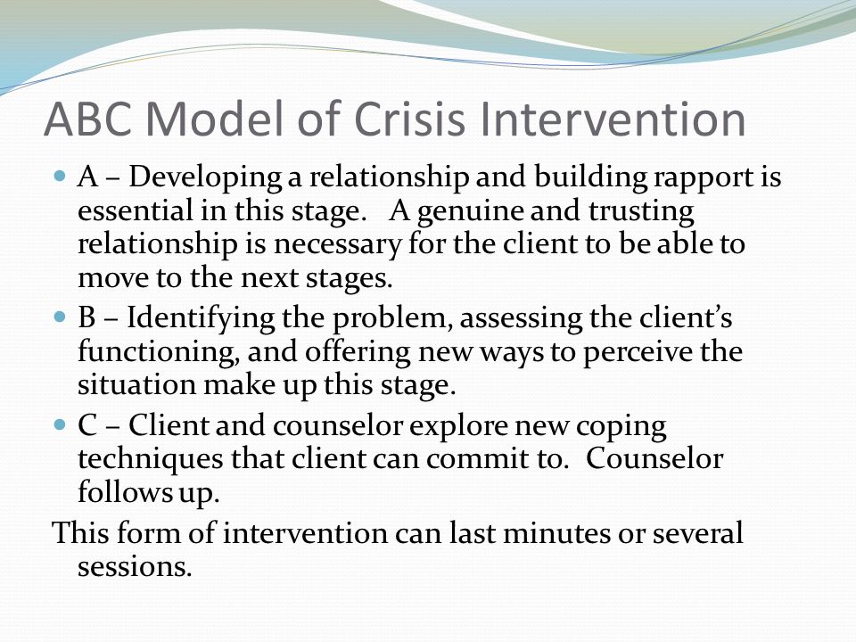 abc model of crisis intervention