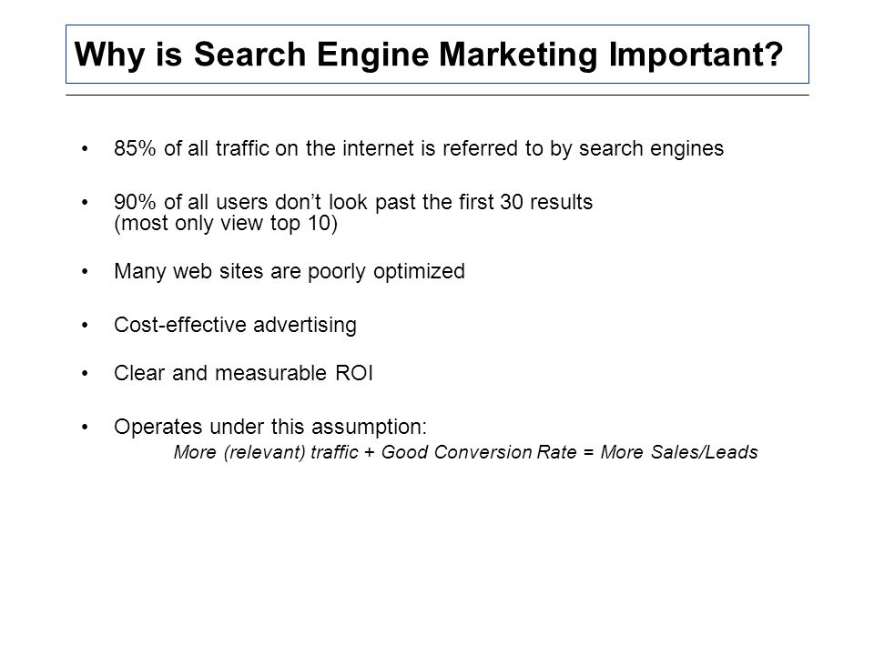 Why is Search Engine Marketing Important.